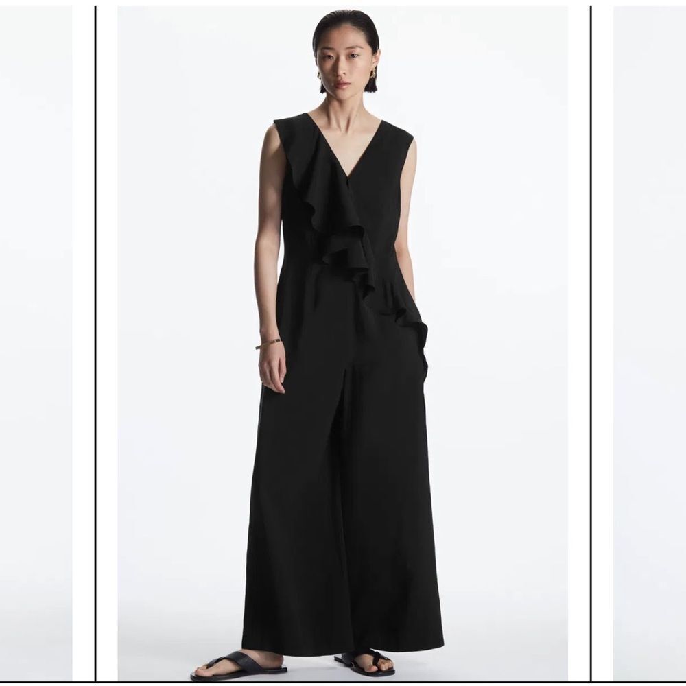 COS Black Ruffle Jumpsuit size 2